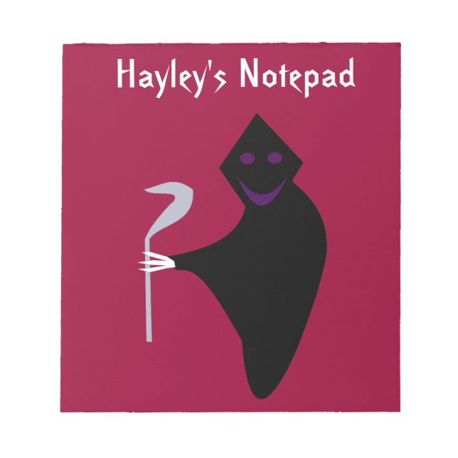 Grim Reaper Halloween Customisable Notepad (Front)