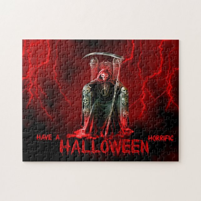 Grim Reaper Halloween Greeting Jigsaw Puzzle (Horizontal)