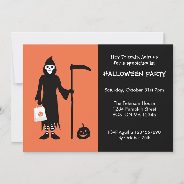 Grim Reaper Halloween Invitation (Front)