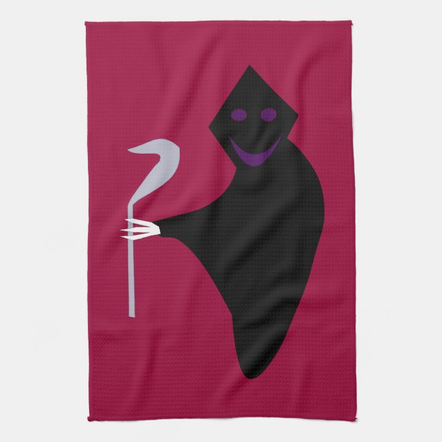 Grim Reaper Halloween Kitchen Towel (Vertical)