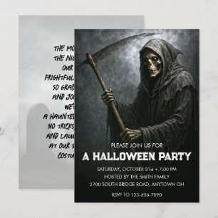 Grim Reaper Halloween Party Invitation