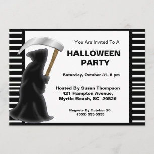 Grim Reaper Halloween  Party Invitations