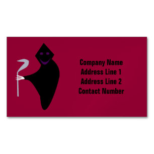 Grim Reaper Halloween Personalised Magnetic Business Card
