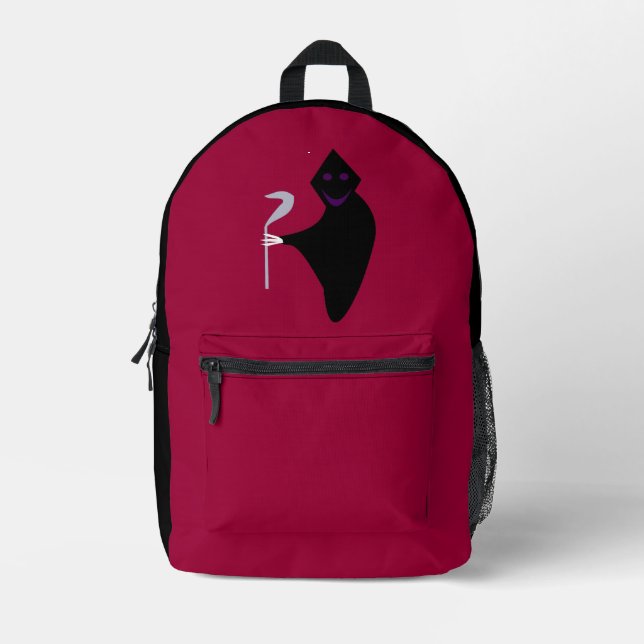 Grim Reaper Halloween Printed Backpack (Front)
