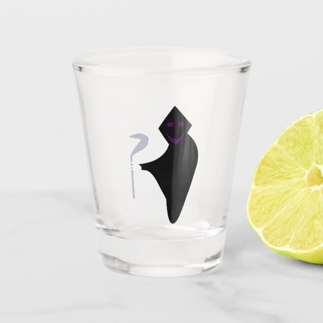 Grim Reaper Halloween Shot Glass (Front)