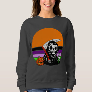 Grim Reaper - Halloween Sunset Jack O'Lantern Sweatshirt