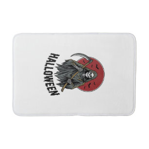 Grim Reaper Halloween Vintage Engraving Art_1 Bath Mat