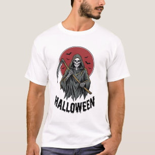 Grim Reaper Halloween Vintage Engraving Art_1 T-Shirt