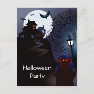 Grim Reaper Haunted Halloween Party Invitation Postcard