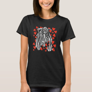 Grim Reaper Heart Valentines Day Cool Skeleton Bon T-Shirt
