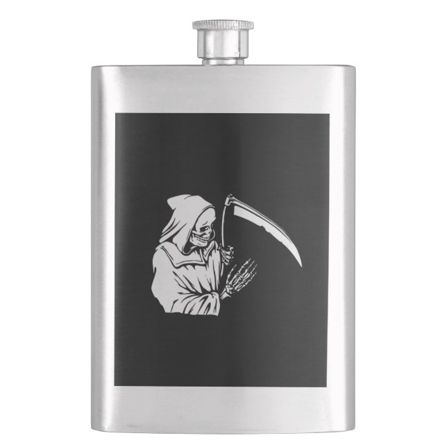 Grim Reaper Hip Flask (Front)