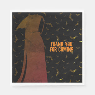 Grim Reaper Hooded Creepy Illustration Napkin