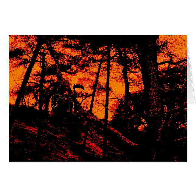 Grim Reaper in Scary Orange Lit Forest (Front Horizontal)