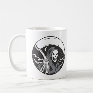Grim Reaper in the Night - Horror Skull T-Shirt Coffee Mug