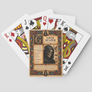 Grim Reaper, Mediaeval Bestiary Art Playing Cards