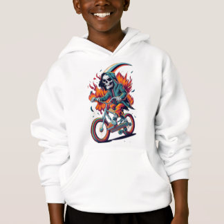 Grim Reaper On Flaming Motorcycle Bike