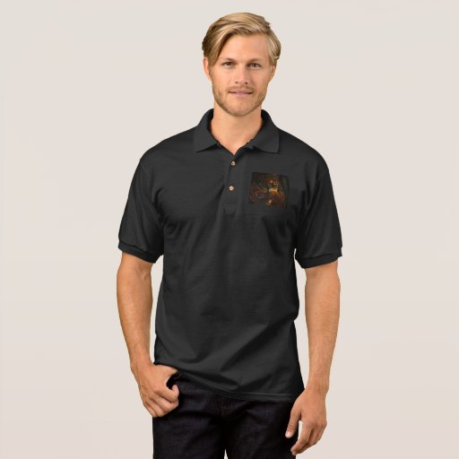 Image of Grim Reaper on jack-o'-lantern path Polo Shirt