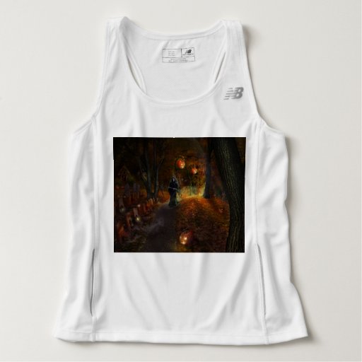 Image of Grim Reaper on jack-o'-lantern path Tank Top