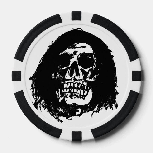 Grim Reaper Poker Chip (Value of '10') (Front)