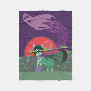 Grim Reaper Puppy Fleece Blanket