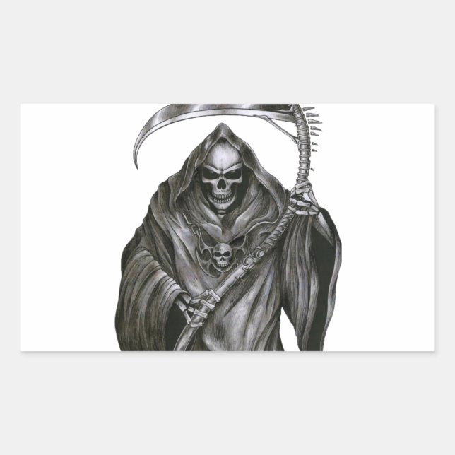 Grim Reaper Rectangular Sticker (Front)