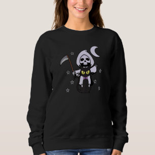 Grim Reaper Ride Satan Cat Demonic Evil Devil Occu Sweatshirt