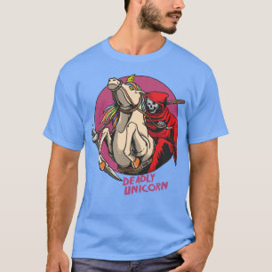 Grim reaper riding deadly unicorn ride T-Shirt