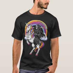 Grim Reaper Riding Unicorn T-Shirt