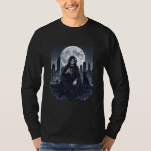 Grim Reaper Rooftop Halloween Chill T-Shirt