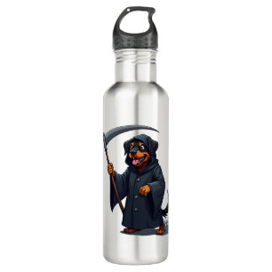 Grim Reaper Rottweiler Dog 710 Ml Water Bottle