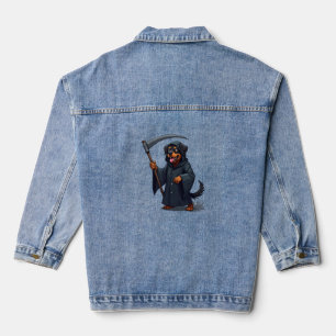 Grim Reaper Rottweiler Dog Denim Jacket