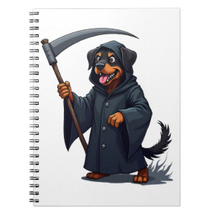 Grim Reaper Rottweiler Dog Notebook