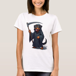 Grim Reaper Rottweiler Dog T-Shirt