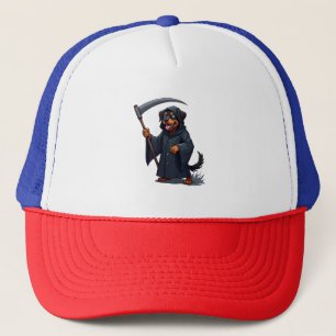 Grim Reaper Rottweiler Dog Trucker Hat