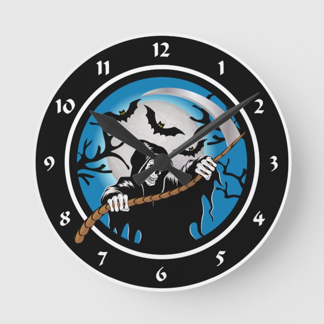 Grim Reaper Round Clock (Front)