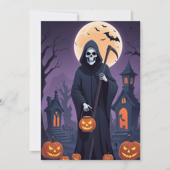 Grim Reaper’s Greetings – Halloween Greeting Card (Front)