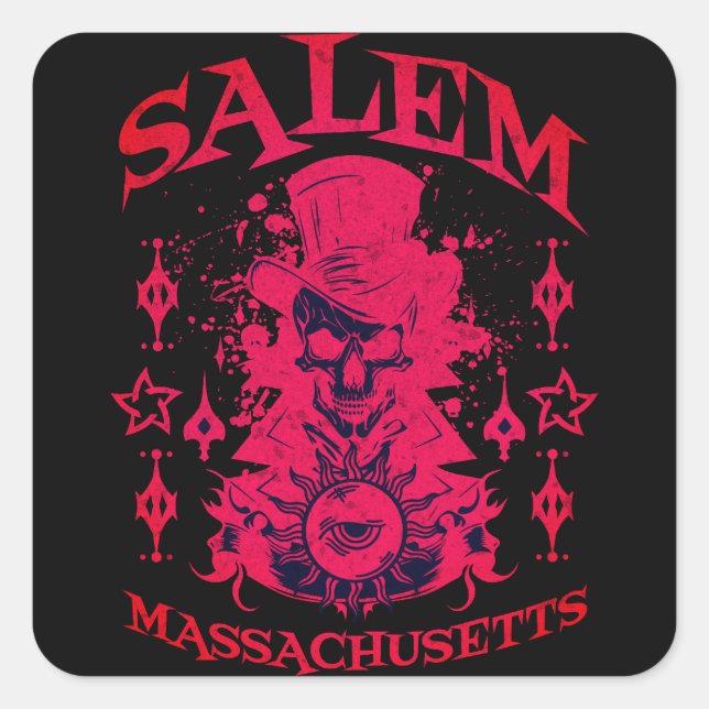 Grim Reaper Salem Massachusetts Square Sticker (Front)