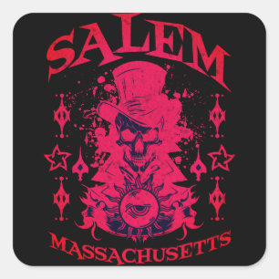 Grim Reaper Salem Massachusetts Square Sticker