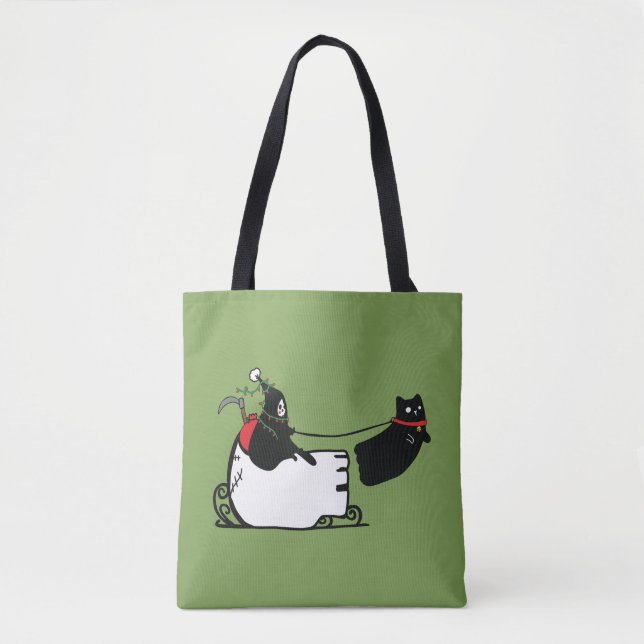 Grim Reaper Santa Seasons Greetings Tote Bag (Front)
