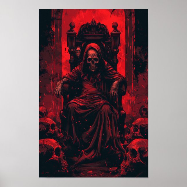 Grim Reaper Sitting on Throne Poster (Front)