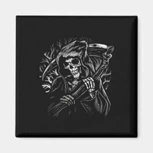 grim reaper skull death scythe dead gothic horror magnet