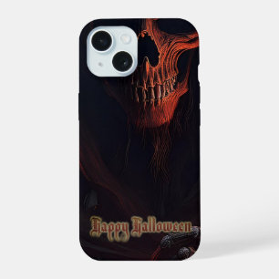 Grim Reaper Skull Halloween Spooky Art iPhone 15 Case