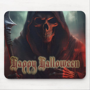 Grim Reaper Skull Halloween Spooky Art Mouse Mat
