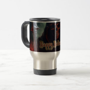 Grim Reaper Skull Halloween Spooky Art Travel Mug