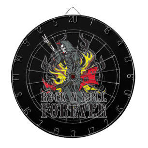 Grim Reaper Skull Rock and Roll Music Dartboard