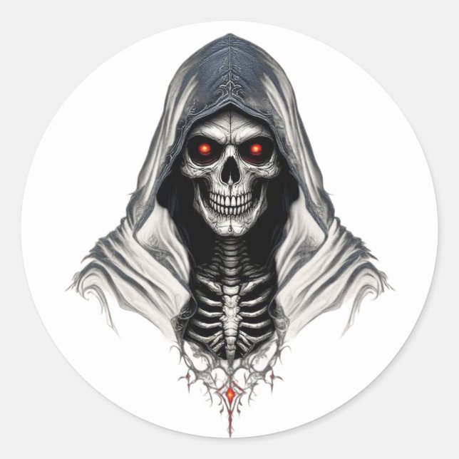 Grim Reaper Skull Sticker (Front)