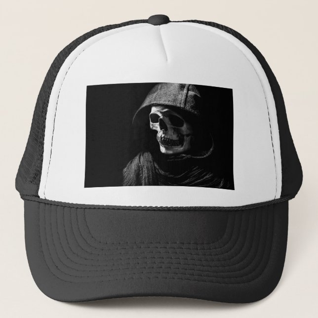 Grim Reaper Skull Trucker Hat (Front)