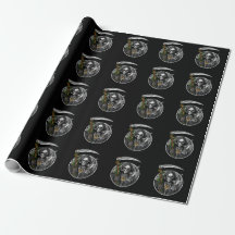 Grim reaper smoking weed scary wrapping paper
