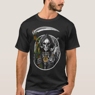 Grim Reaper Smoking Weed Smoking Skull Skeleton T-Shirt