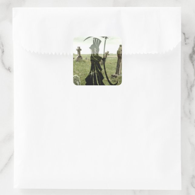 Grim Reaper Square Sticker (Bag)